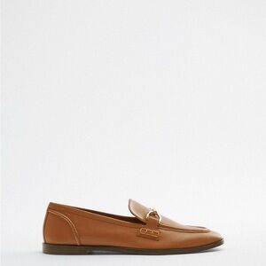 Zara Brown Leather Loafers
